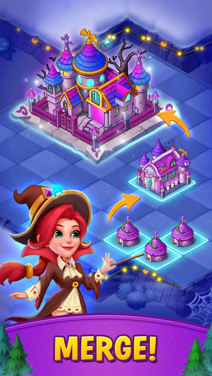 Merge Witches-Match Puzzles screenshot image 1_Popularmodapk.com