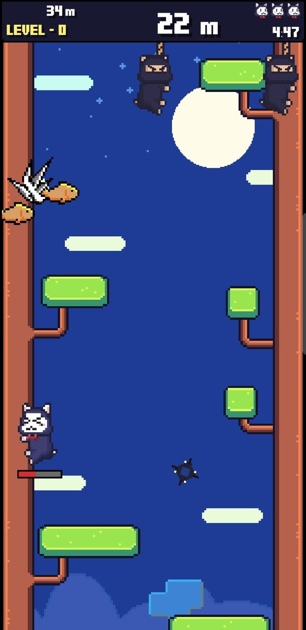 Ninja Cat (Cat climbing tree) screenshot image 2_Popularmodapk.com