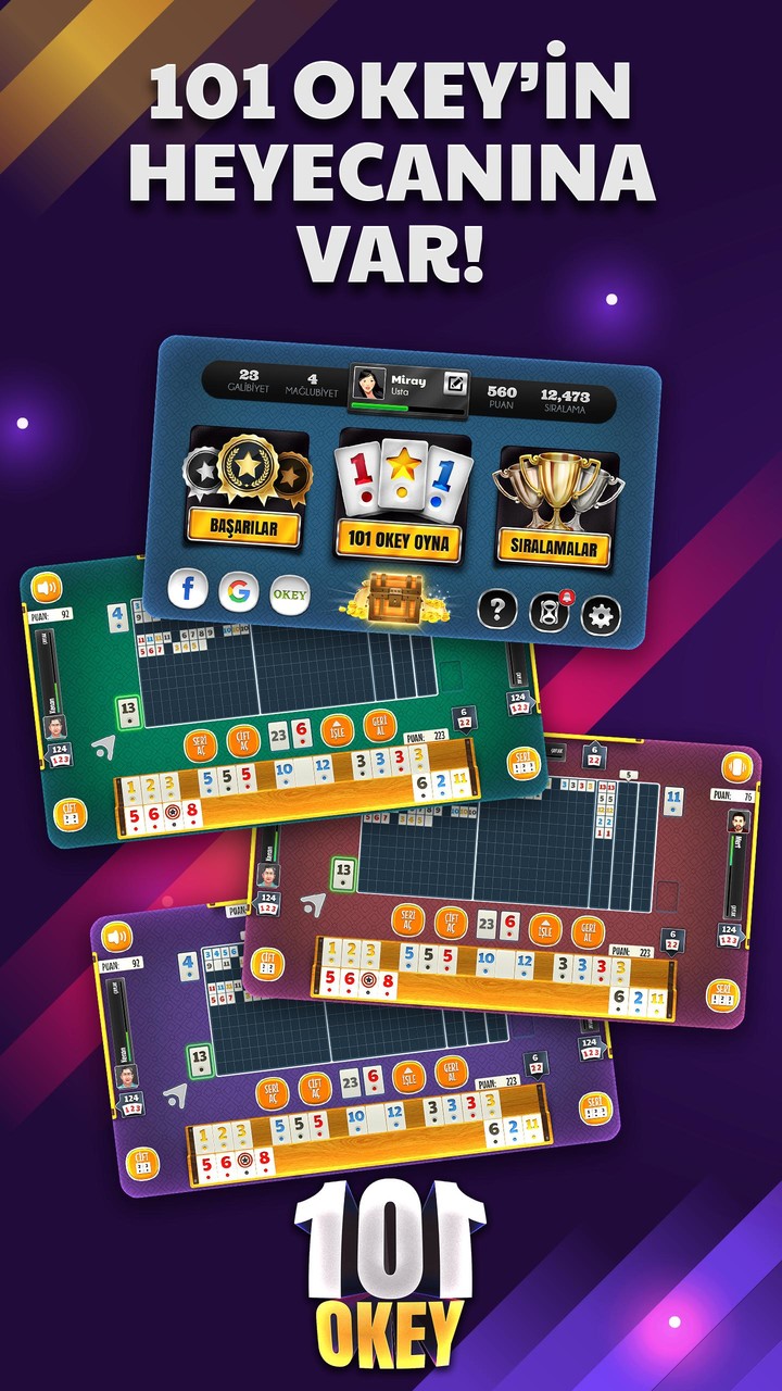 101 Okey - İnternetsiz screenshot image 1_Popularmodapk.com