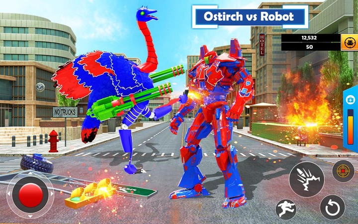 Ostrich Air Jet Robot Car Game screenshot image 20_Popularmodapk.com