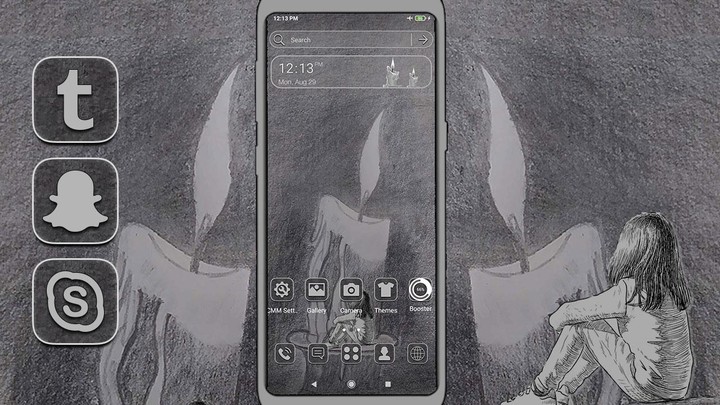 Candle Sketch Launcher Theme screenshot image 1_Popularmodapk.com