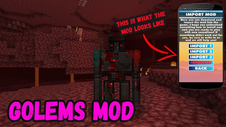 Golems Mod For Minecraft PE screenshot image 2_Popularmodapk.com