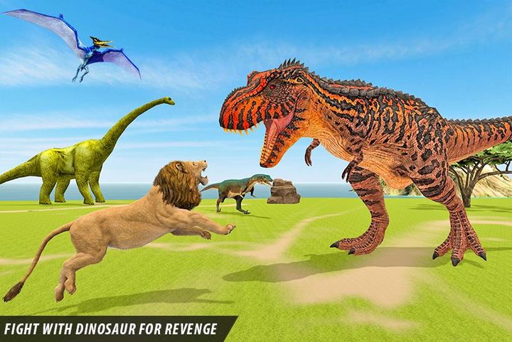 Lion vs Dinosaur Battle Game screenshot image 3_Popularmodapk.com