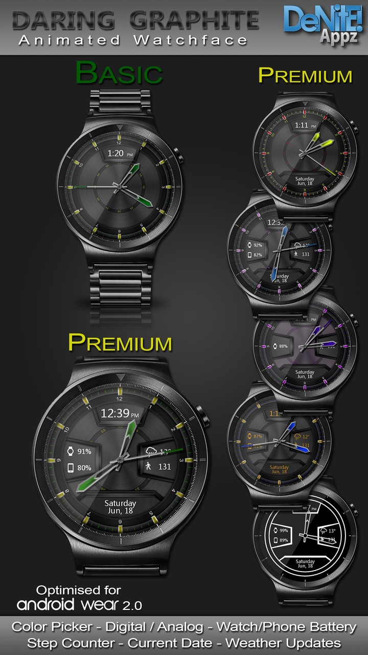 Daring Graphite HD Watch Face screenshot image 1_Popularmodapk.com
