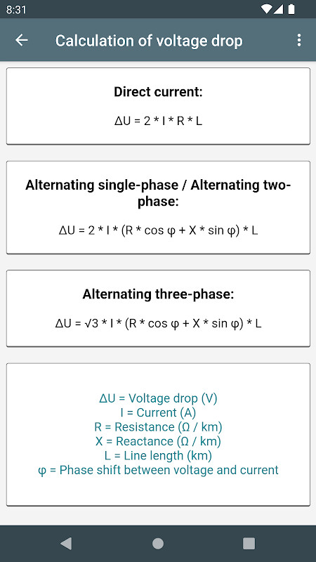 Electrical Calculations screenshot image 14_Popularmodapk.com