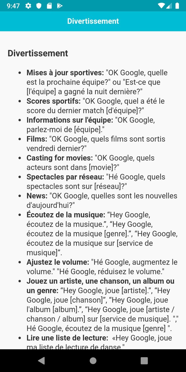 Commandes pour Google Home screenshot image 6_Popularmodapk.com