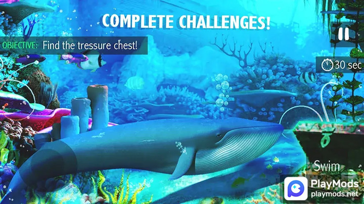 Blue Whale Simulator - Game<span>(Unlimited Resources)</span> screenshot image 1_Popularmodapk.com