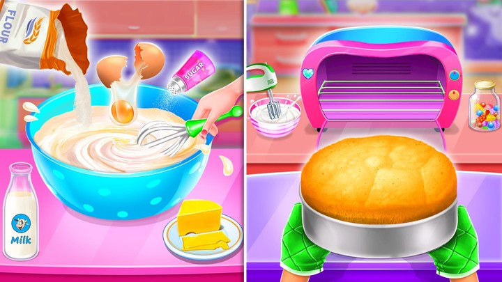 Sweet Bakery - Girls Cake Game screenshot image 2_Popularmodapk.com