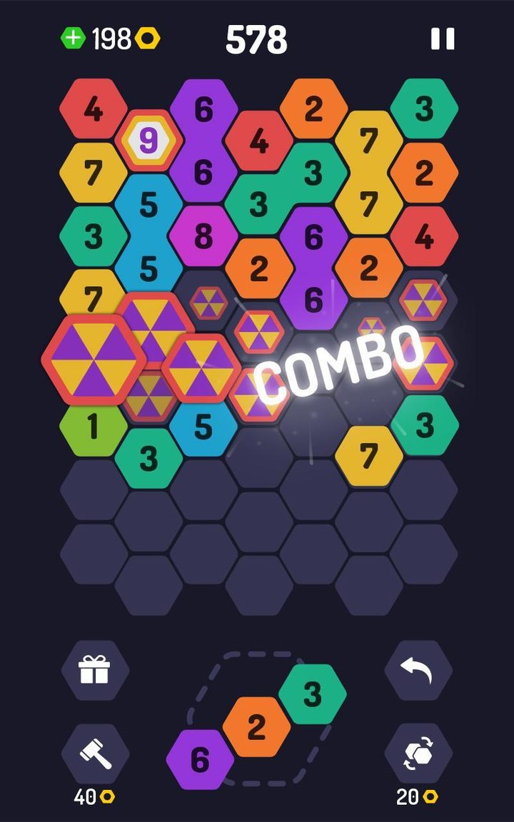 UP 9 Hexa Puzzle! Merge em all screenshot image 3_Popularmodapk.com