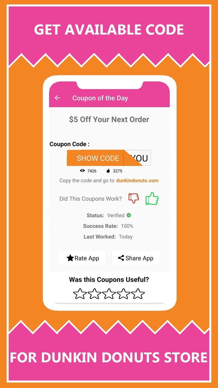 Dunkin Donuts Coupon codes screenshot image 14_Popularmodapk.com