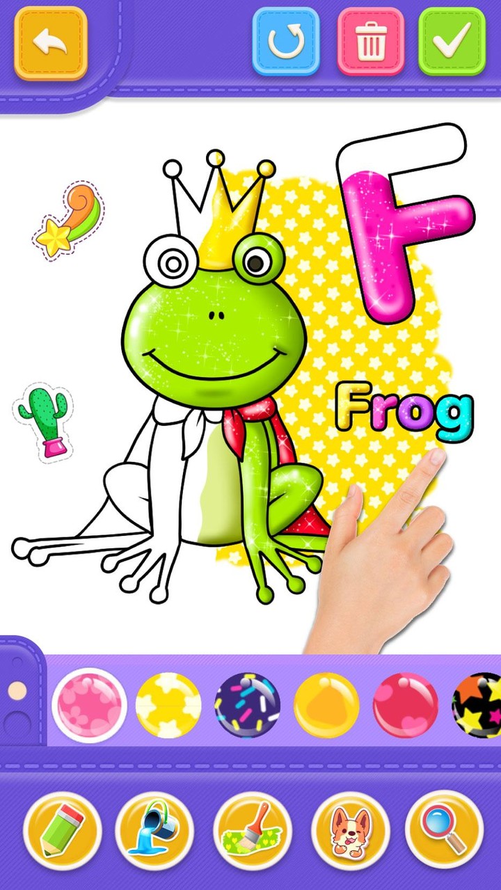 Glitter Number and letters coloring Book for kids screenshot image 2_Popularmodapk.com