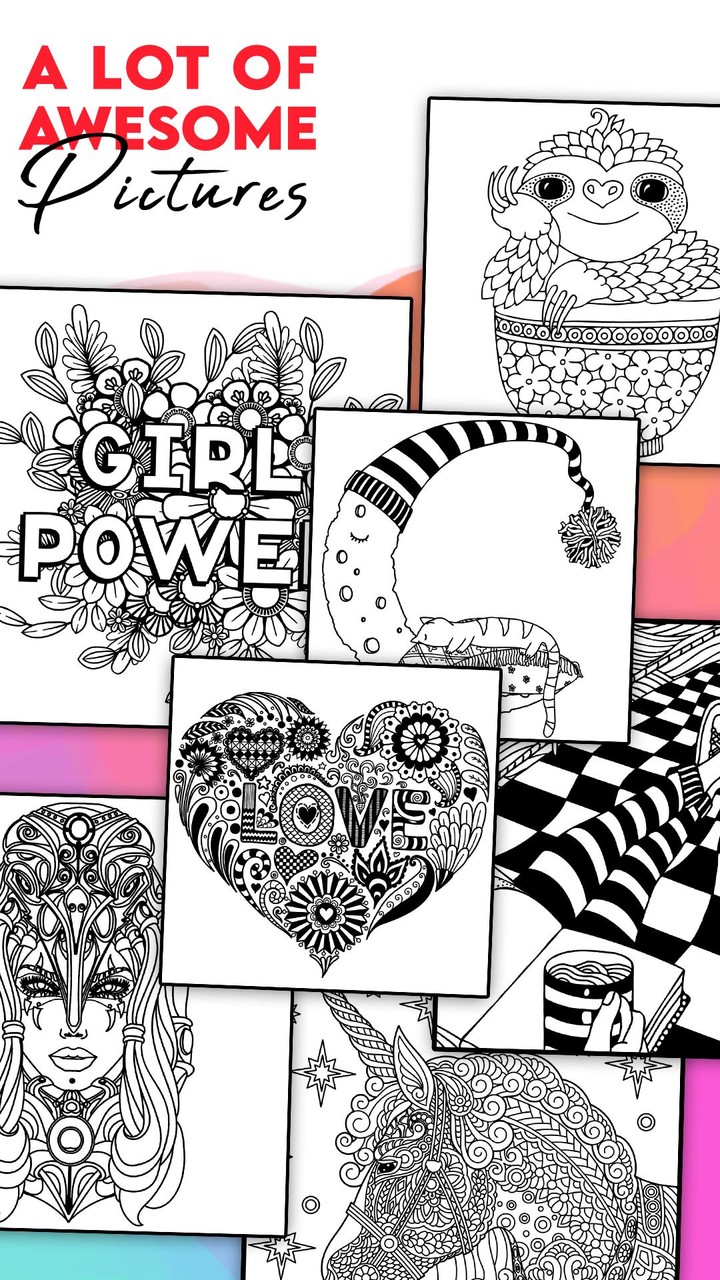 Coloring for adults offline screenshot image 2_Popularmodapk.com