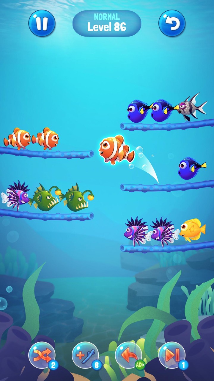Fish Sort Puzzle - Color Fish screenshot image 1_Popularmodapk.com