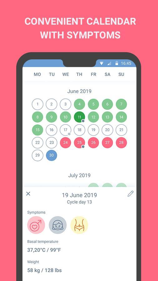 Period tracker, calendar, ovulation, cycle screenshot image 2_Popularmodapk.com