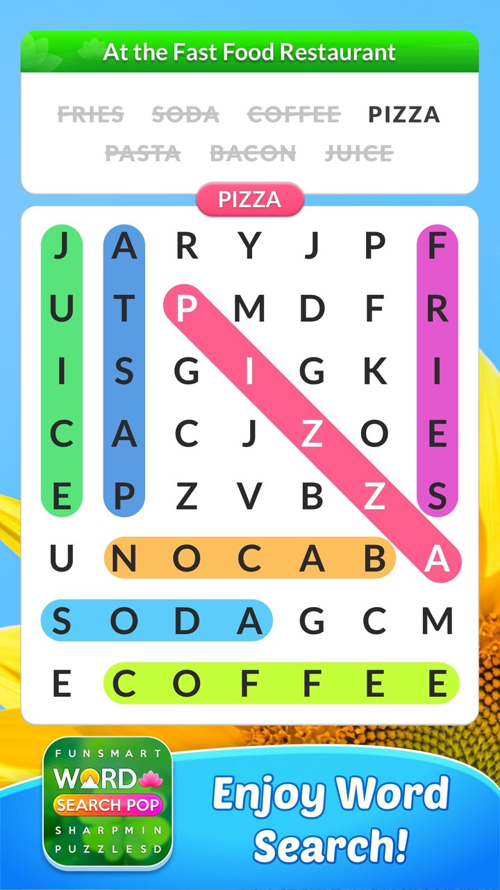 Word Search Pop - Free Fun Find & Link Brain Games screenshot image 1_Popularmodapk.com
