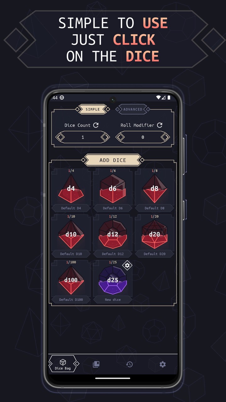 Ultimate Dice Roller - Dicely screenshot image 1_Popularmodapk.com