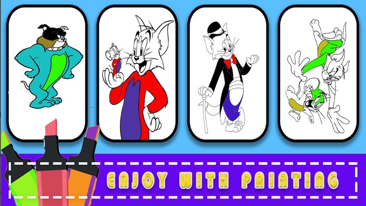 Tom Cat And Mouse - Color Book screenshot image 1_Popularmodapk.com