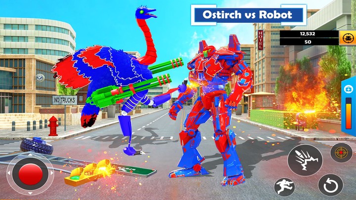 Ostrich Air Jet Robot Car Game screenshot image 14_Popularmodapk.com