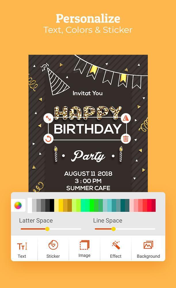 Birthday Invitation Maker screenshot image 3_Popularmodapk.com