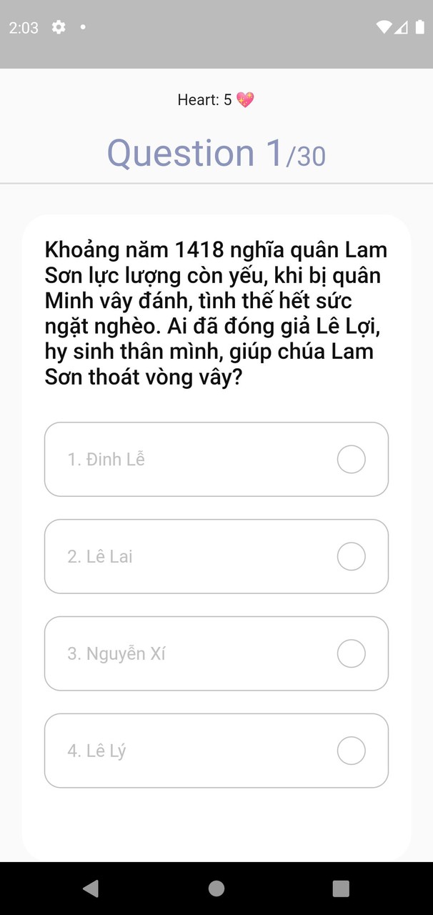 Trắc nghiệm lịch sử Việt Nam screenshot image 2_Popularmodapk.com