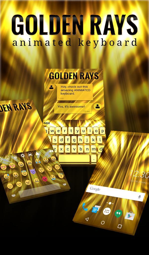 Golden Rays Animated Keyboard screenshot image 1_Popularmodapk.com