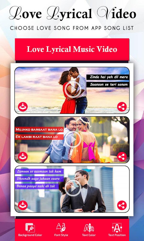 My Love Lyrical Video Maker screenshot image 3_Popularmodapk.com