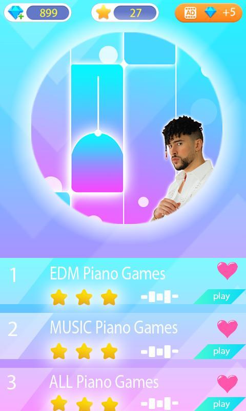 Bad Bunny Piano Tiles Game screenshot image 1_Popularmodapk.com