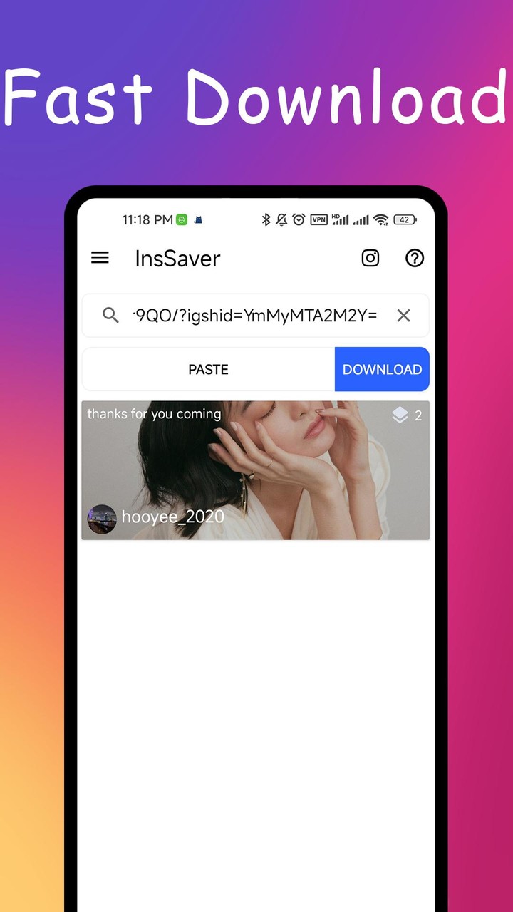 InstaSaver - Video Downloader screenshot image 1_Popularmodapk.com