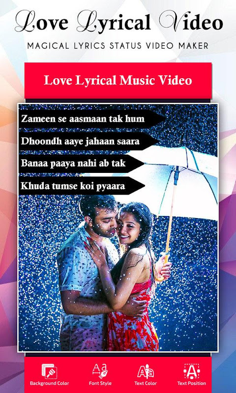 My Love Lyrical Video Maker screenshot image 1_Popularmodapk.com