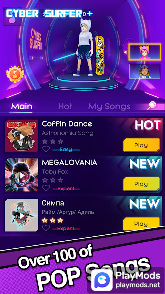 Cyber Surfer: Beat & Skateboard<span>(no ads)</span> screenshot image 1_Popularmodapk.com