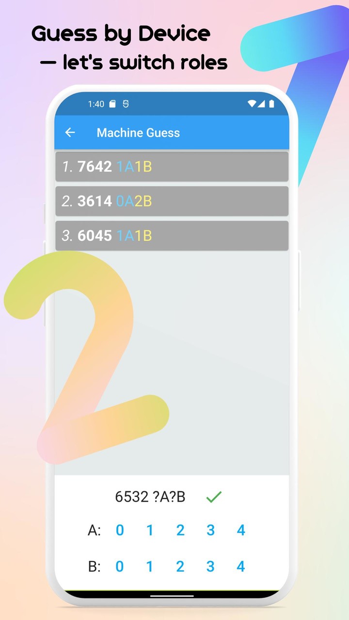 1A2B (a game like Mastermind) screenshot image 4_Popularmodapk.com