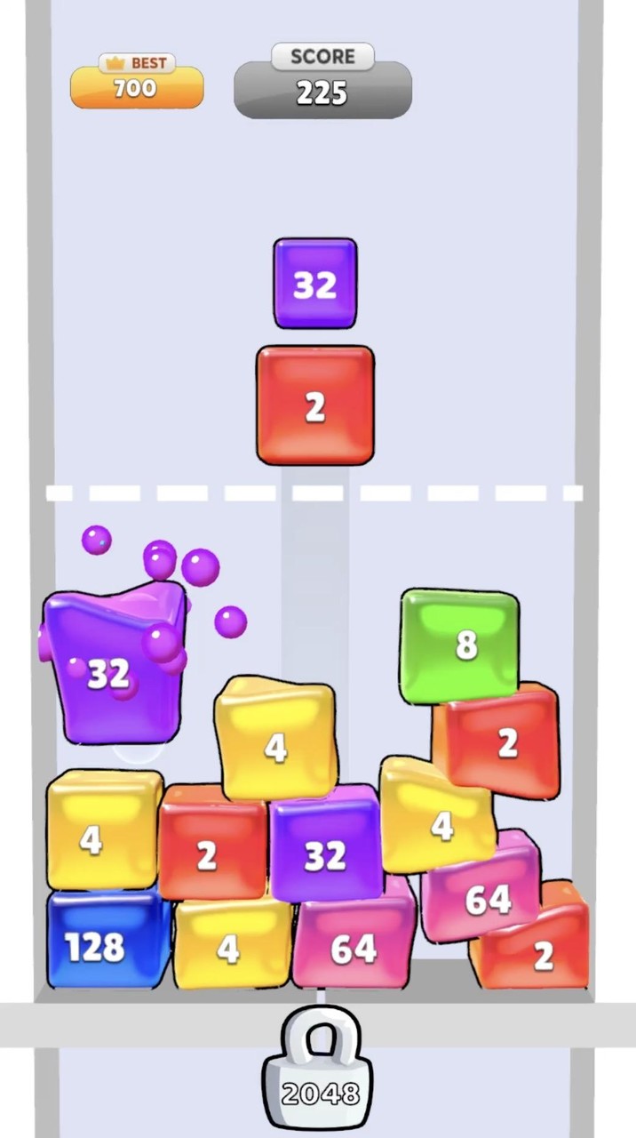 Jelly Cubes 2048: Puzzle Game screenshot image 2_Popularmodapk.com