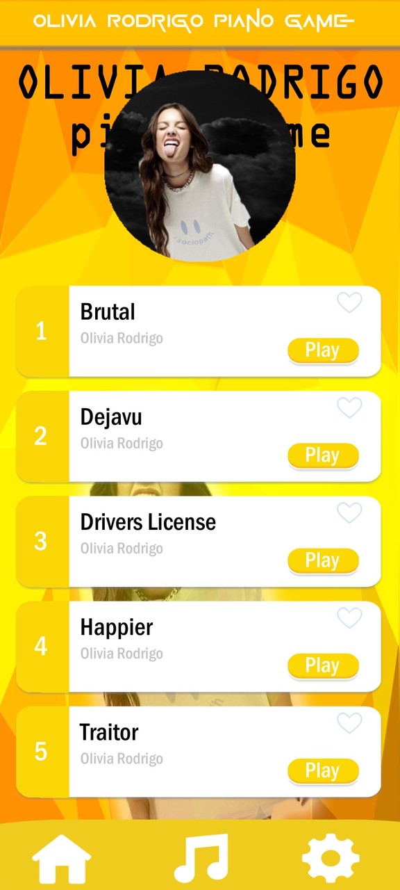 Olivia Rodrigo Piano Tiles screenshot image 1_Popularmodapk.com