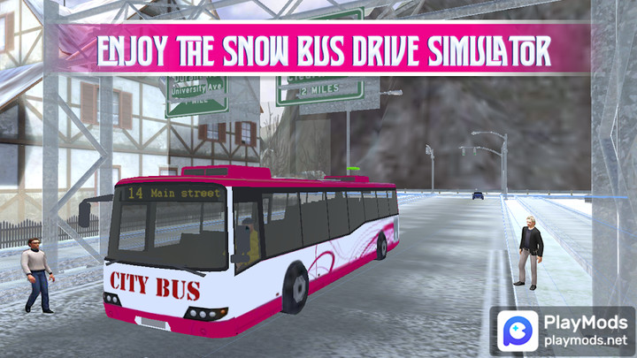 Pink Lady Snow Bus City Driver<span>(Unlimited money)</span> screenshot image 2_Popularmodapk.com