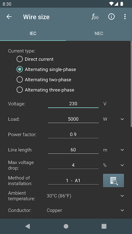 Electrical Calculations screenshot image 16_Popularmodapk.com
