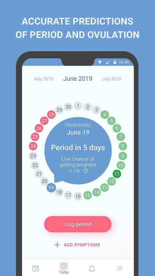 Period tracker, calendar, ovulation, cycle screenshot image 1_Popularmodapk.com