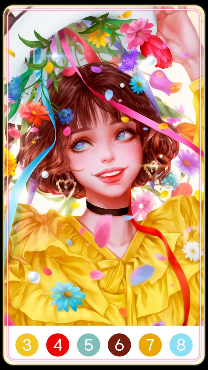 Flower Girl Color by Number screenshot image 5_Popularmodapk.com