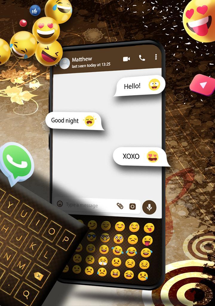 Transparent Golden Keyboard screenshot image 3_Popularmodapk.com