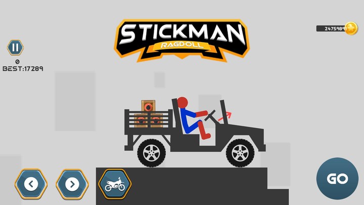 Stickman Dismount Ragdoll Game screenshot image 1_Popularmodapk.com