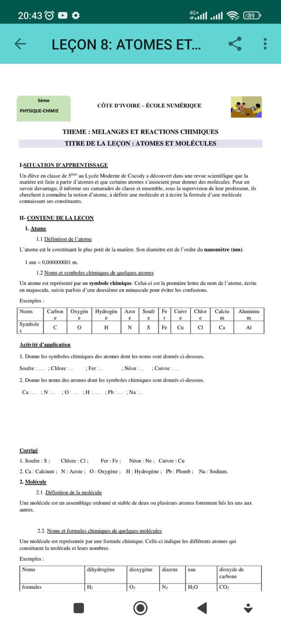 physique chimie 5ème collège screenshot image 4_Popularmodapk.com