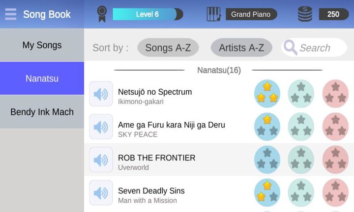 Piano Tap Nanatsu no Taizai screenshot image 1_Popularmodapk.com