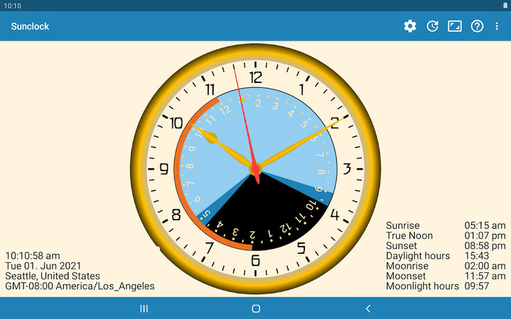Sunclock - Sunrise Sunset Moon screenshot image 7_Popularmodapk.com