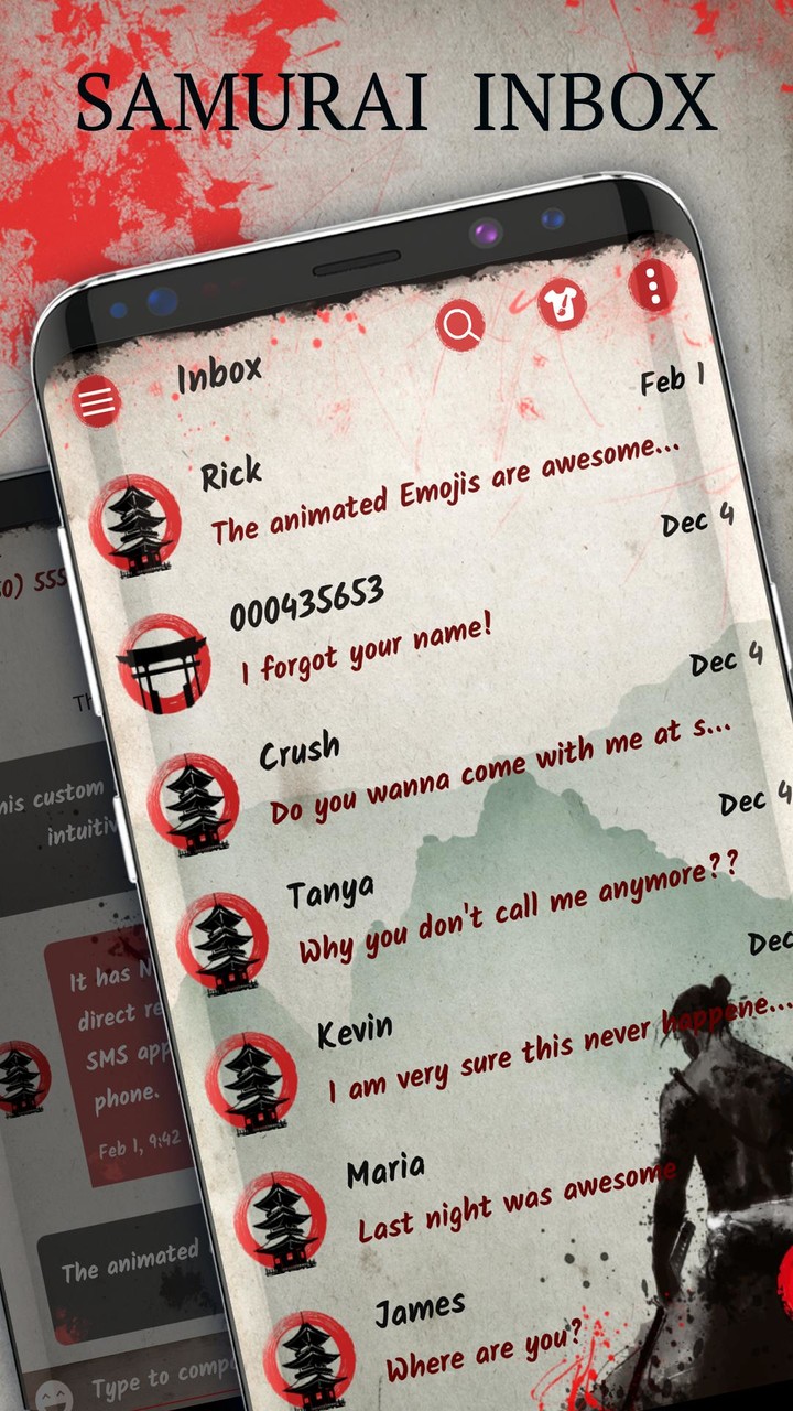 Samurai SMS theme screenshot image 6_Popularmodapk.com