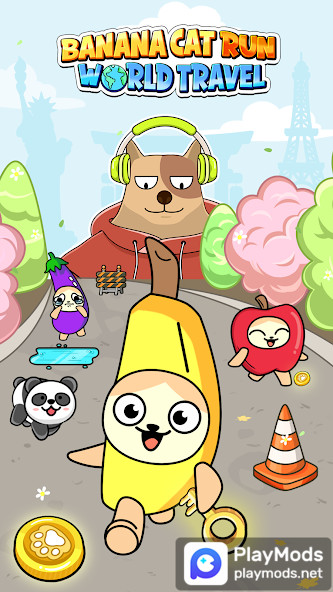 Banana Cat Run: World Travel<span>(Unlimited Money)</span> screenshot image 1_Popularmodapk.com