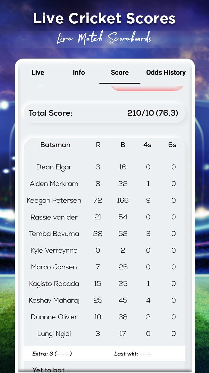 Live Cricket Score : Live Line screenshot image 4_Popularmodapk.com