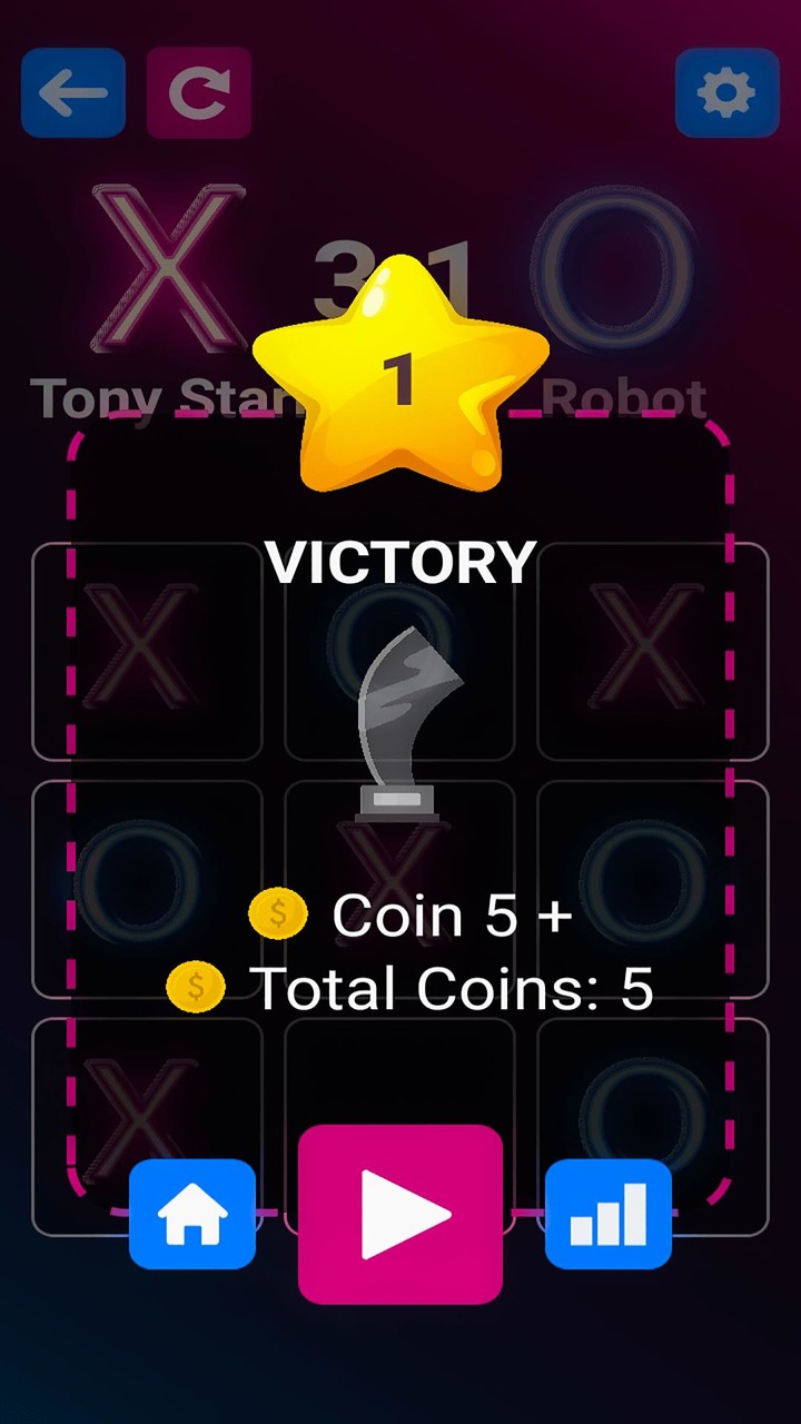 Tic Tac Toe Glow - Puzzle Game screenshot image 3_Popularmodapk.com