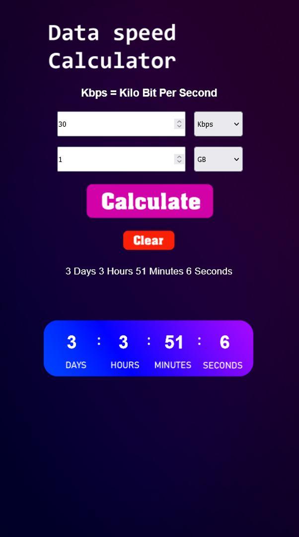 Data speed calculator screenshot image 7_Popularmodapk.com