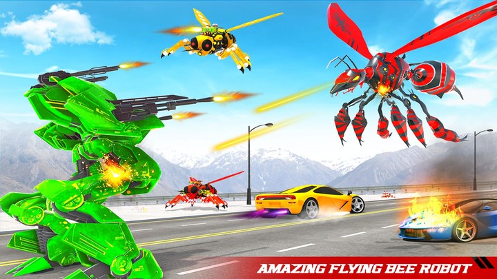 Flying Bee Robot Car Transform screenshot image 5_Popularmodapk.com