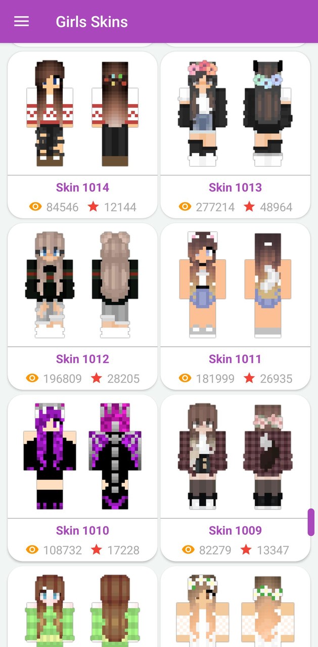Girls Skins for Minecraft PE screenshot image 1_Popularmodapk.com