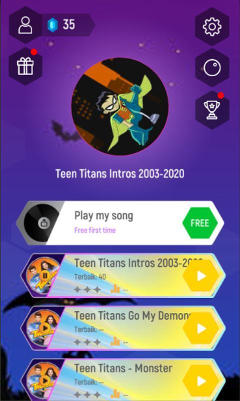 Teen Titans Magic Tiles Hop screenshot image 1_Popularmodapk.com